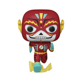 Flash #420 Dia de los Muertos Funko Pop Funko Exclusive figure out of box running with lightning effect and sugar skull mask