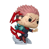Yuji Itadori #1882 Funko Pop out of box from Jujutsu Kaisen in action pose with Divergent Fist effect