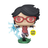 Sarada with Sharingan #1358 Boruto Funko Pop Glow in the Dark Entertainment Earth Exclusive vinyl figure out of box using Sharingan