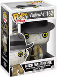 Nick Valentine #162 Funko Pop! Fallout 4 collectible in display box with noir detective outfit