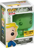 Vault Boy #53 Funko Pop! Fallout GITD Hot Topic Exclusive displayed in retail box