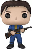 Sole Survivor #75 Funko Pop! vinyl figure out of box wearing blue vault suit and holding rifle