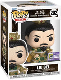 Liu Bei #202 Romance of the Three Kingdoms Funko Pop in box with SDCC sticker.