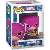 Hawkeye #914 Marvel Funko Pop PX Exclusive figure in box holding bow and arrow wearing classic Hawkeye costume