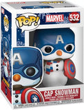 Cap Snowman #532 Marvel Holiday Funko Pop Captain America snowman in display box