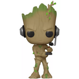 Gamer Groot #540 Marvel Funko Pop! Chase GameStop Exclusive out of box with headset and controller