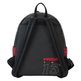 Back view of Loungefly Friday The 13th I Heart Horror Mini-Backpack with adjustable straps