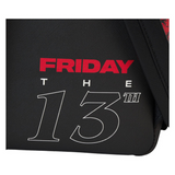 Jason Voorhees inspired graphic on the back of the Loungefly Friday The 13th I Heart Horror Mini-Backpack