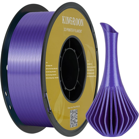 KINGROON PLA SILK filament spool with 3D printed example