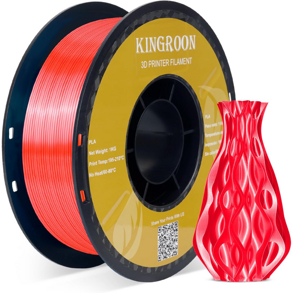 KINGROON PLA SILK filament spool with 3D printed example
