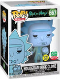 Hologram Rick Clone #667 Funko Pop! Glow-in-the-Dark with bucket of chicken in box