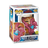 Goose Flerken #445 Captain Marvel Funko Pop figure in box with Flerken tentacles holding Tesseract