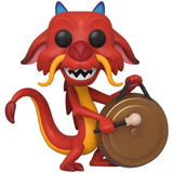 Mushu #630 Mulan Disney Funko Pop! figure out of box holding gong and mallet