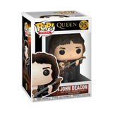 John Deacon #95 Queen Funko Pop Rocks figure in box holding bass guitar