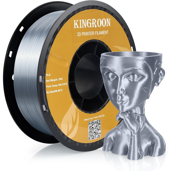 KINGROON PLA SILK filament spool with 3D printed example