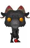 Black Phillip #612 Funko Pop! out of box with red horns, yellow eyes, and apple