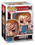 Chucky #1694 Funko Pop! Movies Bride of Chucky Bloody EE Exclusive — figure in retail window display box.