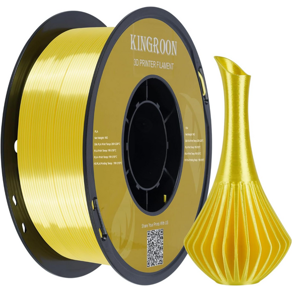 KINGROON PLA SILK filament spool with 3D printed example