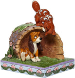 Fox and the Hound on Log - Disney Traditions Unlikely Friends Statue by Jim Shore