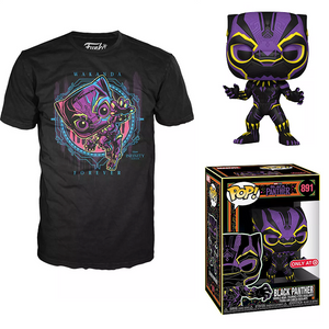 Black Panther #891 - Black Panther Funko Pop! & Tee [Blacklight Target Exclusive Size-XXL]