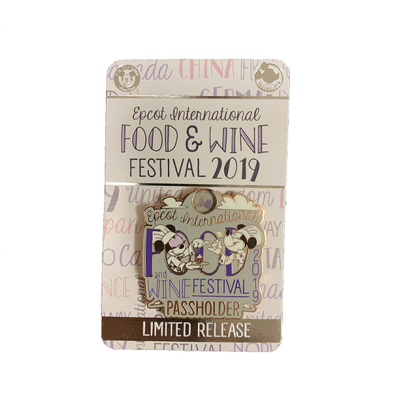 Disney Epcot Food & Wine 2019 Festival Passholder Pin Chef Mickey Minnie Limited Release