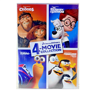 Dreamworks 4 Movie Collection Croods Peabody Turbo Penguins