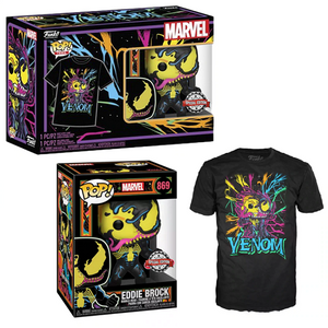 Eddie Brock #869 - Venom Collectors Box Funko Pop! & Tee  [Blacklight Special Edition Size-XL]