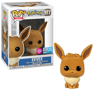 Eevee #577 - Pokemon Funko Pop! Games [Flocked 2020 WonderCon Exclusive]
