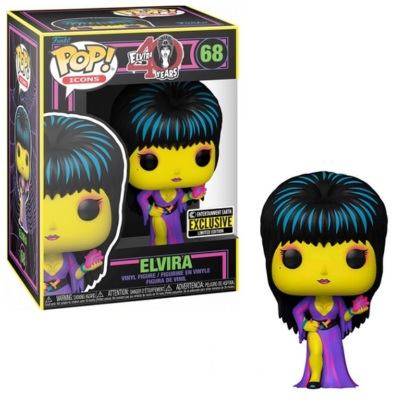 Elvira #68 - Elvira 40 Years Funko Pop! Icons [Black Light EE Exclusive]