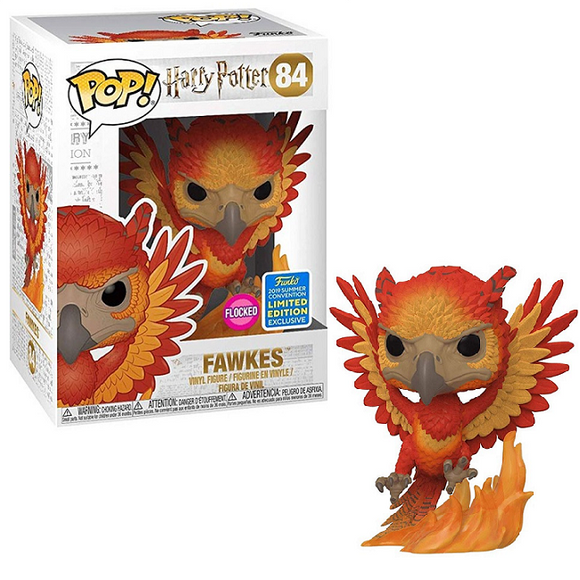 Fawkes #84 - Harry Potter Funko Pop! [Flocked 2019 SDCC Summer Convention Exclusive]
