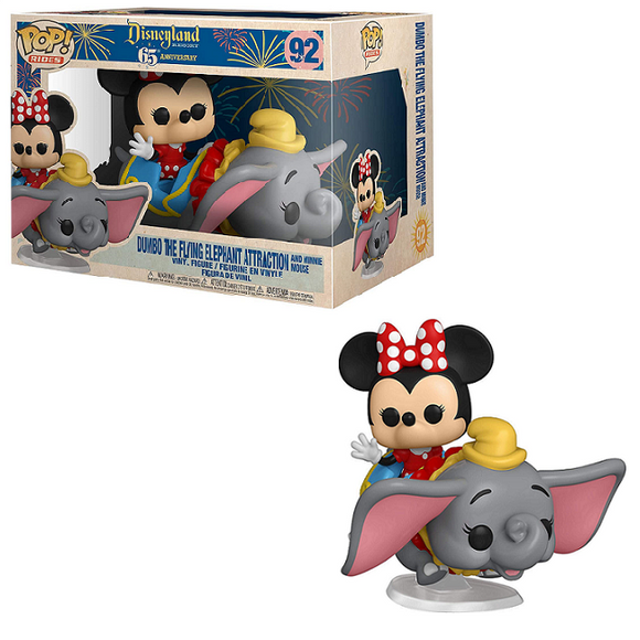 Dumbo The Flying Elephant Attraction And Minnie Mouse #92 - Disneyland 65th Funko Pop! Rides