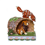 Fox and the Hound on Log - Disney Traditions Unlikely Friends Statue by Jim Shore