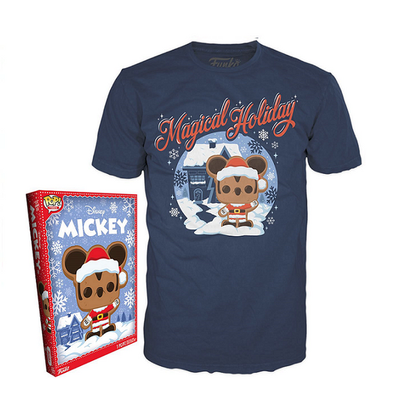 Gingerbread Santa Mickey - Disney Holiday Boxed Pop! Tees [Size-XL]