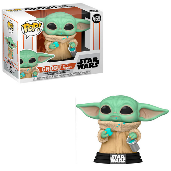 Grogu with Cookie #465 – Star Wars Mandalorian Funko Pop!