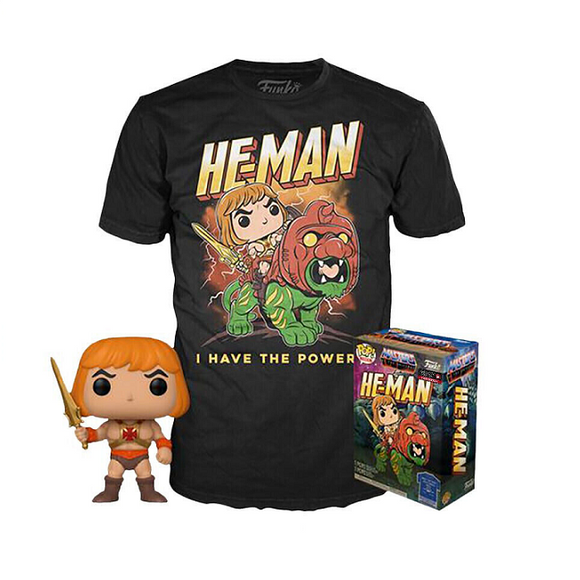 He-Man #991 - Masters of the Universe Funko Pop! & Tee [GitD Walmart Exclusive Size-L]