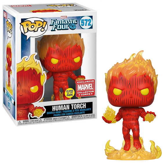 Human Torch #572 – Fantastic Four Funko Pop! [Gitd Marvel Collector Corps Exclusive]
