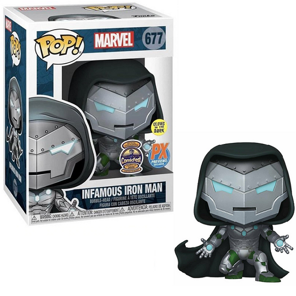 Infamous Iron Man #677 - Marvel Funko Pop! [Gitd PX Halloween Comicfest Exclusive]