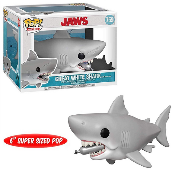 Great White Shark With Diving Tank #759 - Jaws Pop! Movies [6-Inch]
