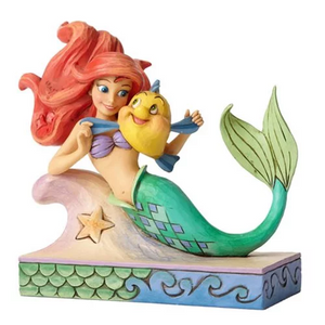 Little Mermaid Ariel with Flounder - Disney Traditions Statue