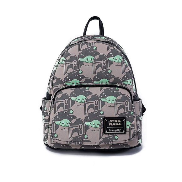 Loungefly The Mandalorian The Child and Mando Print Mini Cosplay Backpack [Amazon Exclusive]
