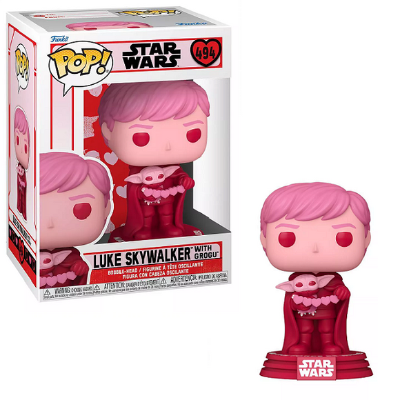 Luke Skywalker With Grogu #494 - Star Wars Funko Pop! [Valentines]