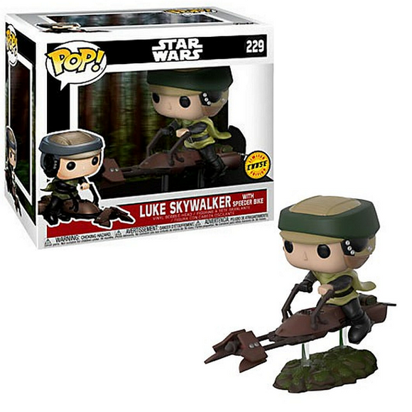 Luke Skywalker with Speeder Bike #229 - Star Wars Funko Pop! [Chase Version]