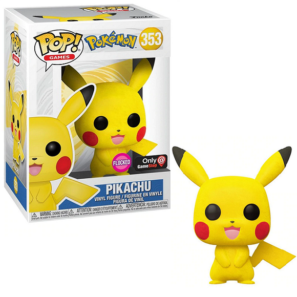 Pikachu #353 - Pokemon Funko Pop! Games [Flocked GameStop Exclusive]