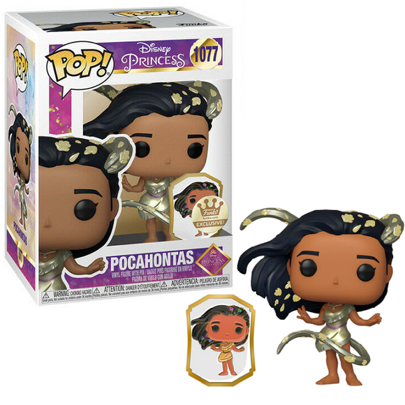 Pocahontas #1077 - Disney Ultimate Princess Pop! [Gold with Pin Funko Exclusive]