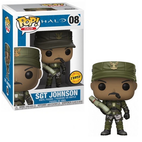 Sgt Johnson #08 - Halo Funko Pop! Halo [Chase Version] [Vaulted]
