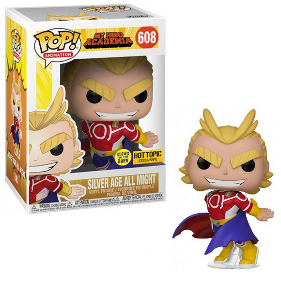 Silver Age All Might #608 - My Hero Academia Funko Pop! Animation [Gitd Hot Topic Exclusive]