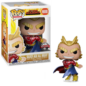 Silver Age All Might #608 – My Hero Academia Funko Pop! Animation [Metallic Special Edition]