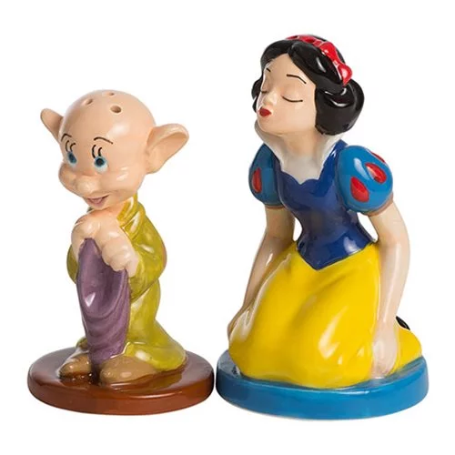 Snow White and Dopey Sculpted Ceramic Salt and Pepper Set