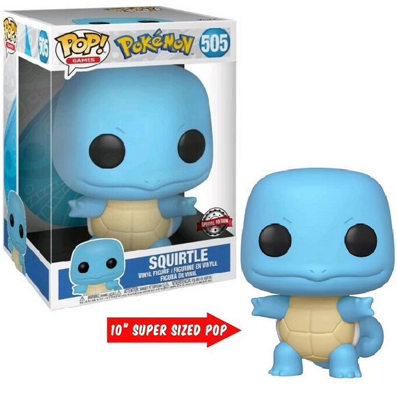 Squirtle #505 - Pokemon Funko Pop! Games [10-Inch Special Edition]