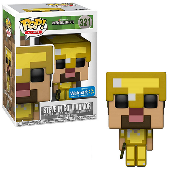 Steve in Gold Armor #321 - Minecraft Funko Pop! Games [Walmart Exclusive]